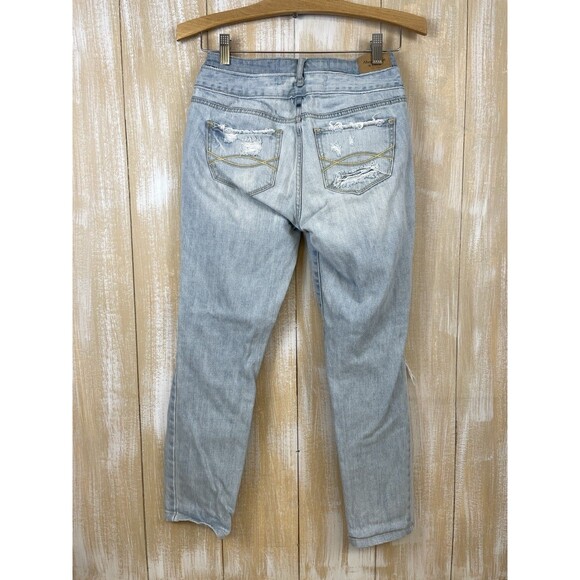Abercrombie Fitch Jeans Women’s 26 Blue Mid Rise Straight Distressed OOAK *read - Picture 4 of 9